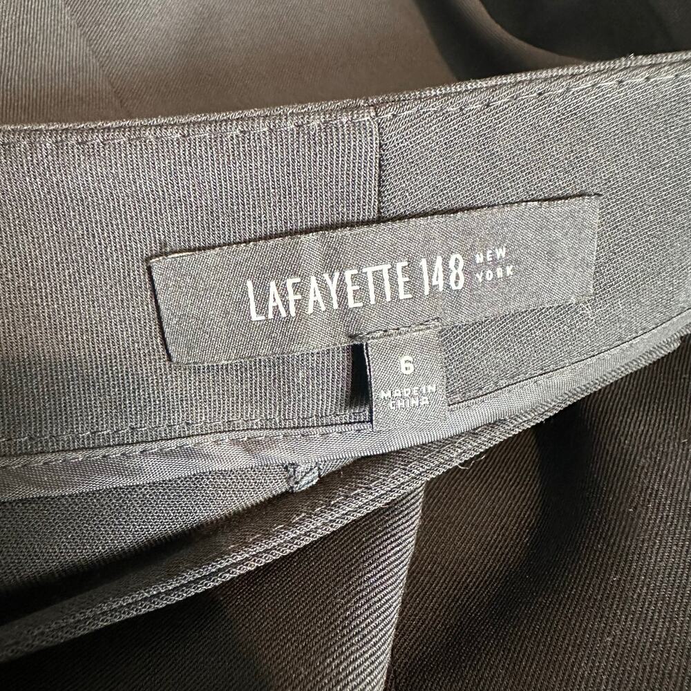 Lafayette 148 Women's Menswear Virgin Wool Stretch Trouser Pant Black 6 - Picture 5 of 11